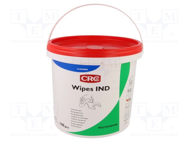 PUHDISTIN: RÄTTI - ORANSSI - 100KPL - 270X260MM - KYLLÄSTETYT - Puhdistuskemikaalit ja aerosolit - CRC-HANDWIPES100 - 1