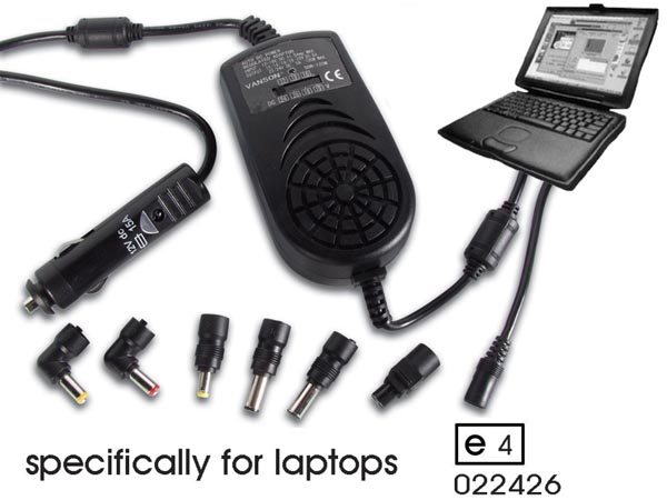 REGULATED SWITCHING MODE CAR ADAPTER 120W (for notebook computers & digital electronic devices) - OUTLET - CARS6000 - 1