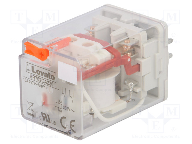 RELE - DPDT - UKELAN: 230VAC - 10A/250VAC - HR70 - Teollisuusreleet - HR702CA230 - 1