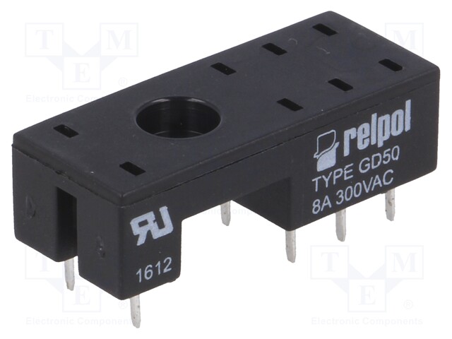 RELEKANTA - PIN: 8 - 8A - 300VAC - PCB - PIIRILEVYLLE - -40÷70°C - Releiden lisätarvikkeet - GD50 - 1