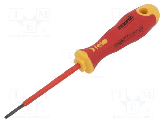 SCREWDRIVER: INSULATED - SLOT - 2.5X0.4MM - ERGONIC® - Ruuvimeisselit ja sarjat - FL41302590 - 1