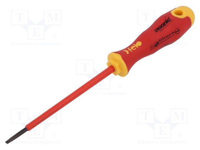 SCREWDRIVER: INSULATED - SLOT - 3X0.5MM - ERGONIC® - Ruuvimeisselit ja sarjat - FL41303090 - 1