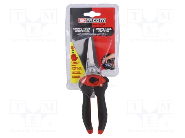 SAKSET - 205MM - KAKSIKOMPONENTTISET ERGONOMISET KAHVAT - SUORA - Sakset ja puukot - FACOM-980 - 1
