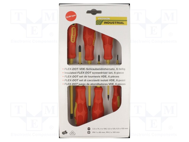 INSULATED - PHILLIPS,SLOT - 6PCS - SCREWDRIVER: INSULATED-SET - Ruuvimeisselit ja sarjat - PR22630 - 1