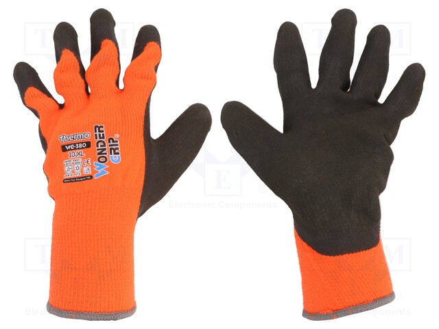 SUOJAKÄSINEET - KOKO: 10,XL - ORANSSI - AKRYYLI,LATEX - THERMO - Suojakäsineet - WG-380-XL10 - 1