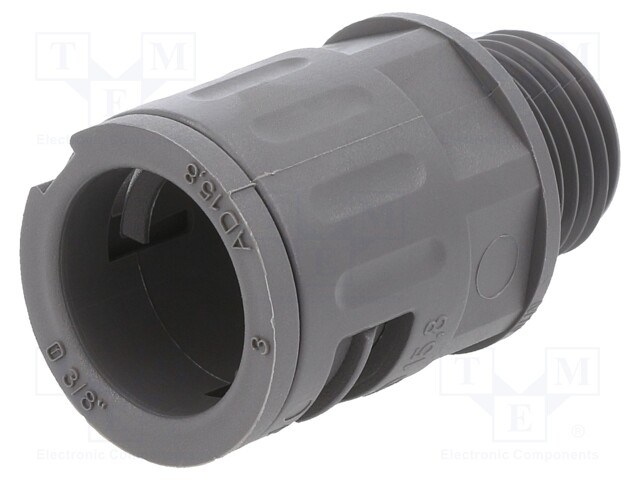 SUORA PÄÄTELIITIN - KIERRE: METRINEN,ULKO-POLYAMIDI 6 - HARMAA - Punosten lisätarvikkeet - LP-55501030 - 1