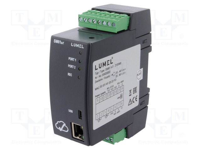 TEOLLISUUSMODUULI: TIETOJENKERUULAITE - 20÷40VAC - 20÷60VDC - OUT: 2 - Tiedonkeruulaitteet - SM61IOT-2100M0 - 1