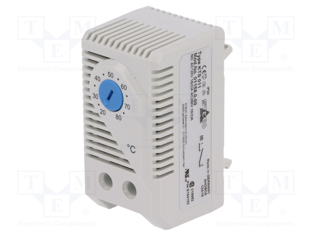 TERMOSTAATTI - NO - 10A - 250VAC - RUUVILIITTIMET - IP20 - DIN - Teollisuus termostaatit - KTS01180 - 1