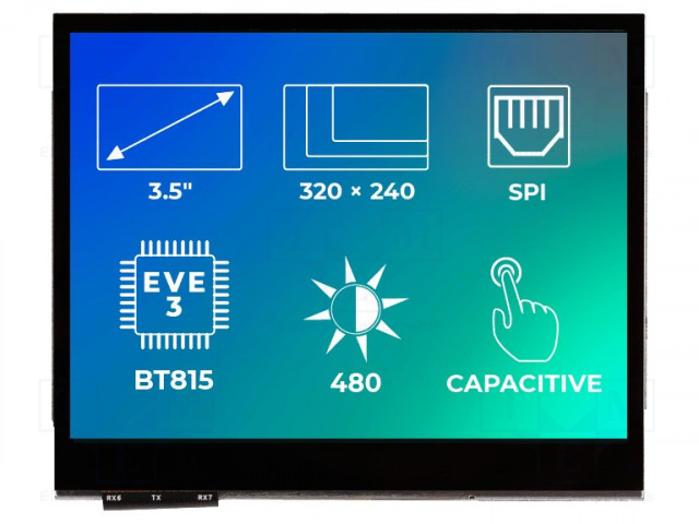 TFT NÄYTTÖ - 3,5" - 320X240 - VALAISTUS: LED - KOOT: 76,9X63,9X7,9MM - Älykkäät näytöt - RVT35AHBNWC00 - 1