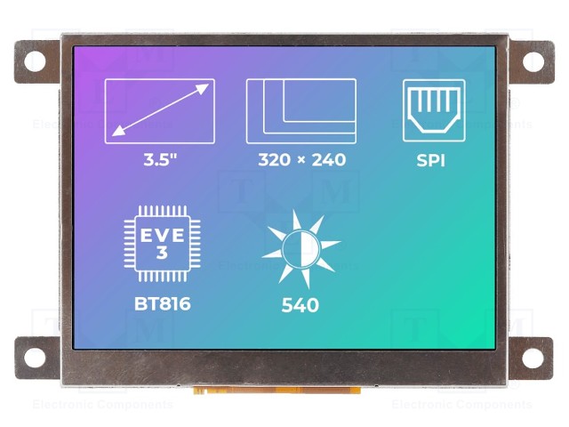 TFT NÄYTTÖ - 3,5" - 320X240 - VALAISTUS: LED - KOOT: 77,7X64,7X7MM - TFT-näytöt - SM-RVT35AHBFWN00 - 1