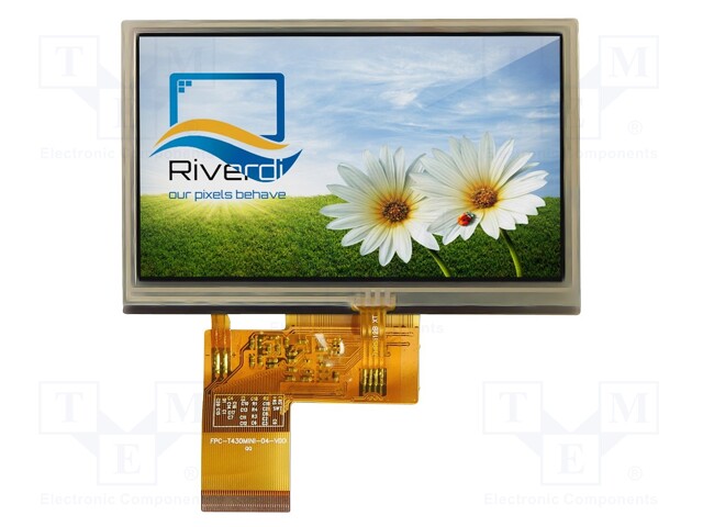TFT NÄYTTÖ - 4,3" - 480X272 - VALAISTUS: LED - KOOT: 105,5X67,2X4,05MM - TFT-näytöt - SM-RVT4.3ATNWR00 - 1