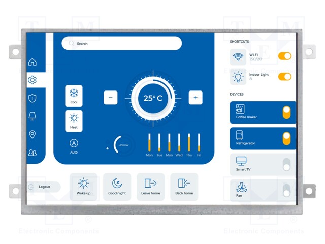 TFT NÄYTTÖ - 5" - 800X480 - VALAISTUS: LED - KOOT: 121,5X76,6X20,09MM - TFT-näytöt - SM-RVT50HQHFWN00 - 1
