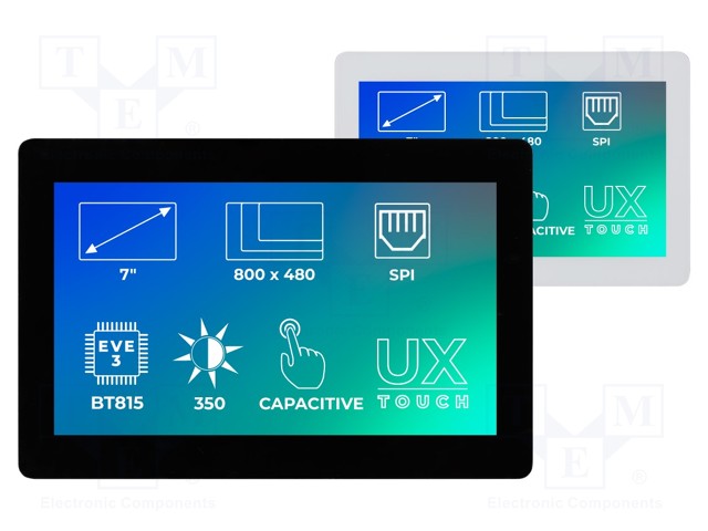 TFT NÄYTTÖ - 7" - 800X480 - VALAISTUS: LED - KOOT: 179,96X119X11,8MM - TFT-näytöt - SM-RVT70UQBNWC00 - 1
