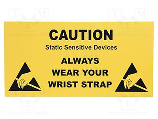 TIEDOTUSTAULU - ESD - 300X150MM - KELTAINEN - ESD teipit ja etiketit - PRT-STSRW150300 - 1