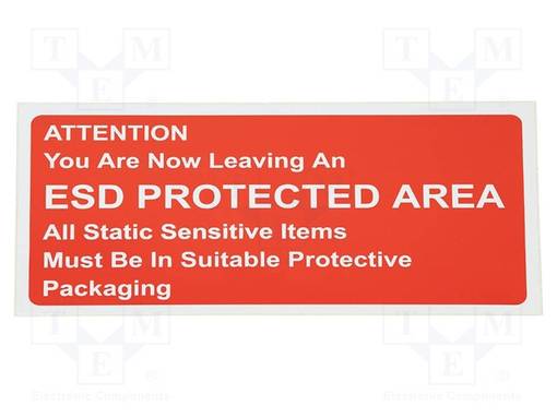 TIEDOTUSTAULU - ESD - 600X300MM - PUNAINEN - ESD teipit ja etiketit - PRT-STSRL300600 - 1