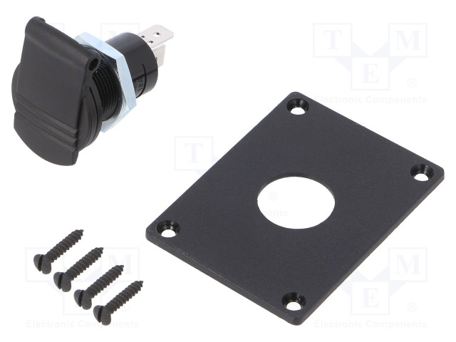 TUPAKANSYTYTIN-PISTORASIA - VIRTALÄHT.JÄNN: 12÷24VDC - 16A - MUSTA - Autopistokelaturit ja virtalähteet - PROCAR-67617130 - 1