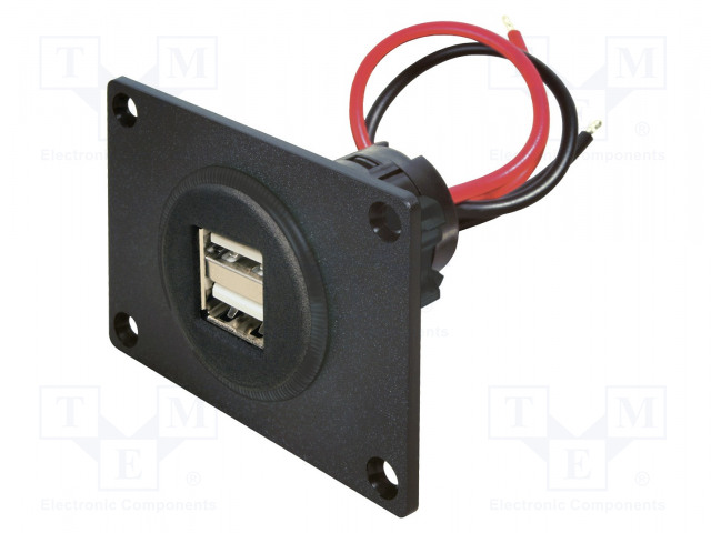 USB VIRTALÄHDE - USB A RASIA X2 - VIRTALÄHT.JÄNN: 12÷24VDC - MUSTA - Autopistokelaturit ja virtalähteet - PROCAR-67322500 - 1