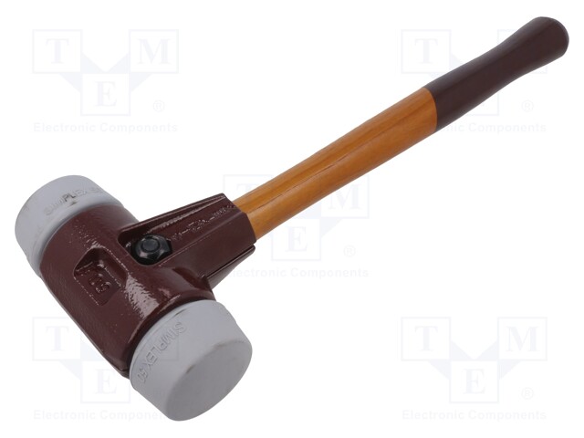 VASARA - 295MM - W: 90MM - 335G - 30MM - PYÖREÄ - ELASTOMEERI - PUU - SIMPLEX - Vasarat ja kirveet - HAL-3003.030 - 1