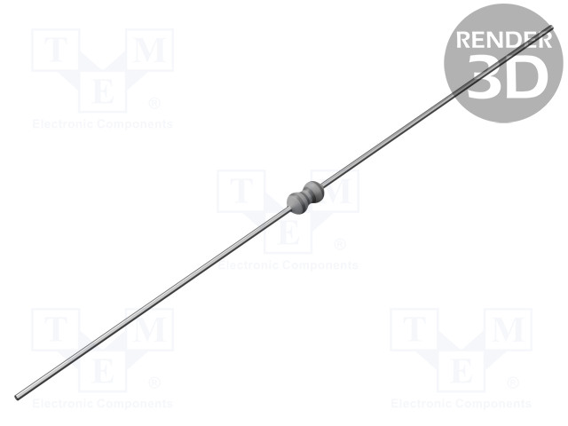 VASTUS: METAL GLAZE - THTOHM - 0,5W - ±5% - Ø4X10MM - 200PPM/°C - Ø: 4MM - Vastukset - läpijuotettavat - THT - VR37000002005JA100 - 1