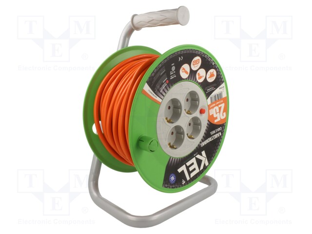 VERKKOJATKOKAAPELI - 3X1,5MM2 PVC - ORANSSI - PISTORAS.MÄÄRÄ: 4 - Jatkojohdot ja -haaroittimet - W-97540 - 1