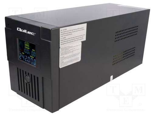 UPS VIRTALÄHDE - 900W - 1,5KVA - 220÷230V - 375X135X165MM - UAKKU: 12V - UPS ja tietokeneen virtalähteet - QOLTEC-53770 - 1