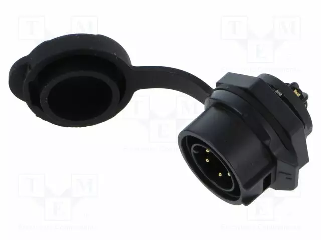 LIITIN: PYÖREÄT - PISTORASIA - UROS - 02 - 5A - 250V - PIN: 5 - IP67 - SUORA - Erikoisliittimet - 2430-05-T18-CB-100 - 1