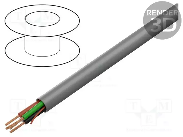 JOHTO: OHJAUSJOHTO - 4X14AWG - ERISTYS: PVC - VÄRI: HARMAA - LANKA: CU - Tulen kestävät kaapelit - 5102UE.0081000 - 1
