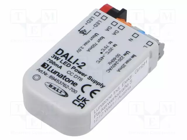VIRTALÄHDE: IMPULSSI - LED - DALI - 3W - 3,5VDC - 700MA - 220÷240VAC - IP20 - LED teholähteet - 89453762-700 - 1