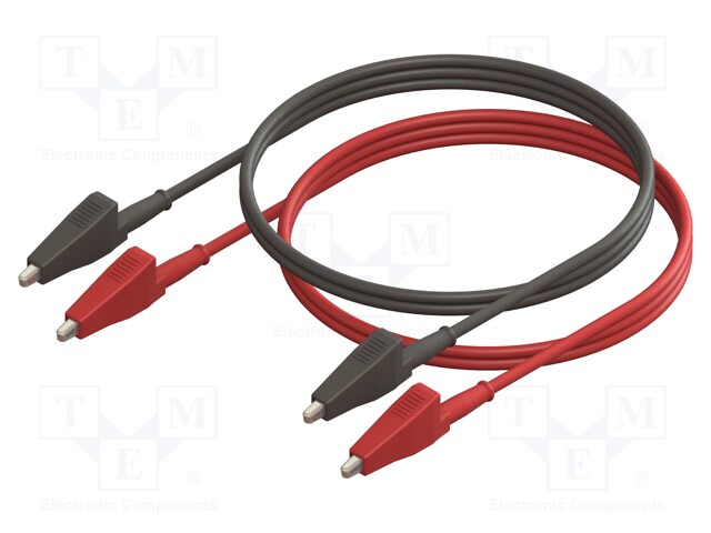 MITTAUSJOHDOT - NIMELLISVIRTA: 10A - PIT: 1M - MUSTA,PUNAINEN - -20÷80°C - Mittausjohdot - CT3810-100 - 1