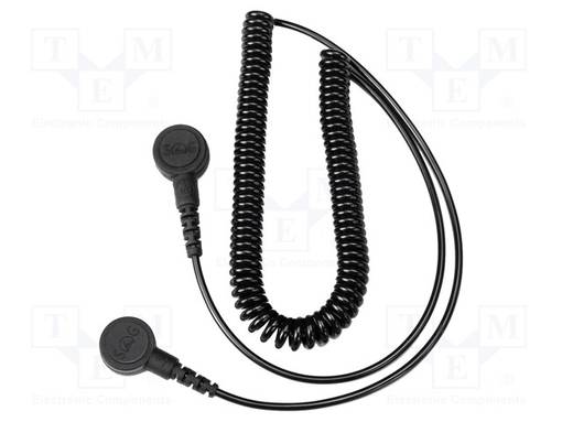 LIITÄNTÄKAAPELI - ESD,KIERRE-MUSTA - 1MOHM - 2,4M - ESD lisätarvikkeet - JBC-TM20 - 1