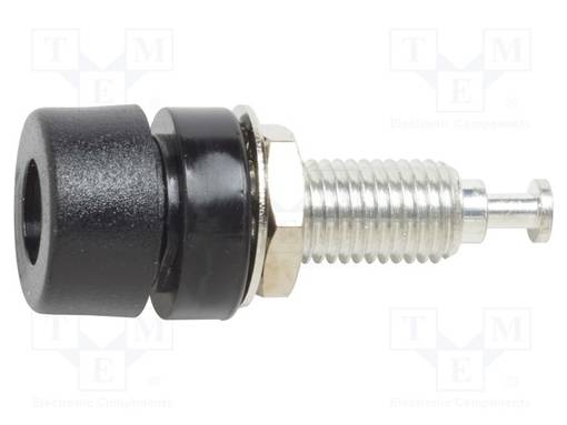 LABORATORY CONNECTOR: 4MM BANANA - SOCKET - 60VDC - 15A - MUSTA - BRASS - Banaanijatkoliittimet - POM-1581-0 - 1