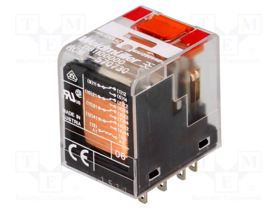 RELE - 4PDT - UKELAN: 230VAC - 6A/240VAC - 6A/24VDC - Teollisuusreleet - RCM570730 - 1