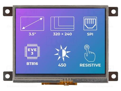 TFT NÄYTTÖ - 3,5" - 320X240 - VALAISTUS: LED - KOOT: 77,7X64,7X8,1MM - TFT-näytöt - SM-RVT35AHBFWR00 - 1