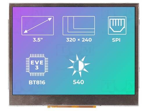 TFT NÄYTTÖ - 3,5" - 320X240 - VALAISTUS: LED - KOOT: 76,9X63,9X6,47MM - TFT-näytöt - SM-RVT35AHBNWN00 - 1