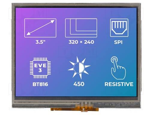 TFT NÄYTTÖ - 3,5" - 320X240 - VALAISTUS: LED - KOOT: 76,9X63,9X7,6MM - TFT-näytöt - SM-RVT35AHBNWR00 - 1