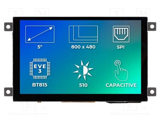 TFT NÄYTTÖ - 5" - 800X480 - VALAISTUS: LED - KOOT: 121,5X76,6X9,33MM - TFT-näytöt - SM-RVT50AQBFWC00 - 1