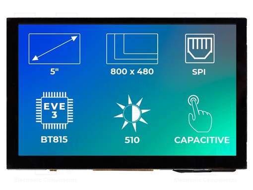 TFT NÄYTTÖ - 5" - 800X480 - VALAISTUS: LED - KOOT: 120,7X75,8MM - EVE3 - TFT-näytöt - SM-RVT50AQBNWC00 - 1