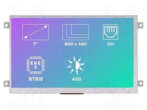 TFT NÄYTTÖ - 7" - 800X480 - VALAISTUS: LED - KOOT: 165,6X100,6X10,03MM - TFT-näytöt - SM-RVT70AQBFWN00 - 1