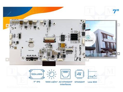 TFT NÄYTTÖ - 7" - 1024X600 - VALAISTUS: LED - RGB - 1KCD/M2 - 6÷36VDC - Älykkäät näytöt - SM-RVT70HSSFWN00 - 1