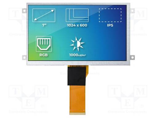 TFT NÄYTTÖ - 7" - 1024X600 - VALAISTUS: LED - KOOT: 181,6X100,6X6,23MM - TFT-näytöt - SM-RVT70HSTFWN00 - 1