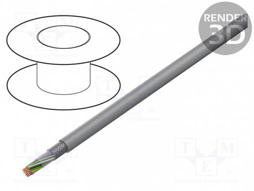 JOHTO - ELITRONIC® LIYCY - 25X0,5MM2 - TINATTU KUPARIPUNOS - PVC - Suojatut moninapakaapelit - TKD-0500570 - 1