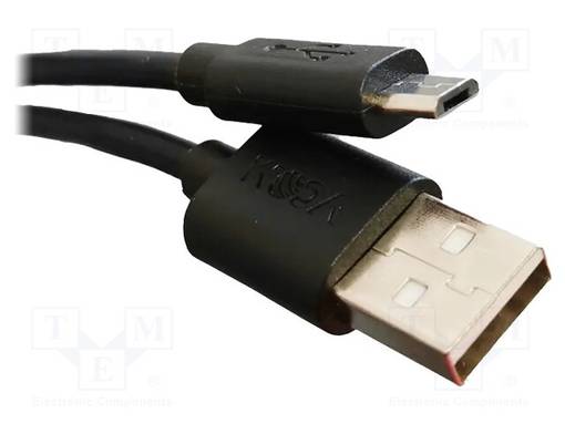 USB KAAPELI - MICRO USB,USB 2.0 - 800MM - KOMMUNIKOINTI: USB - Näyttöjen lisätarvikkeet - USB-CABLE-MICRO-80 - 1