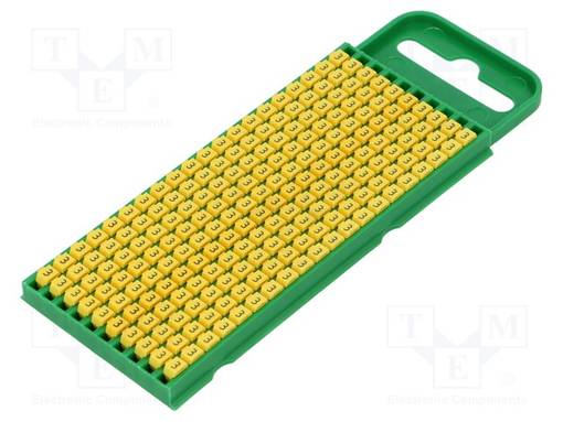 MERKIT - MERKINTÄ: 3 - 0,8÷2,2MM - POLYAMIDI - KELTAINEN - -40÷85°C - Kaapeleiden merkintä - WIC0-3-PA66-YE1000 - 1