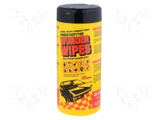 PUHDISTIN: RÄTTI - VALKOINEN - 50KPL - 213X156MM - PUHDISTAMINEN - Puhdistuskemikaalit ja aerosolit - WUNDER-WIPES50 - 1