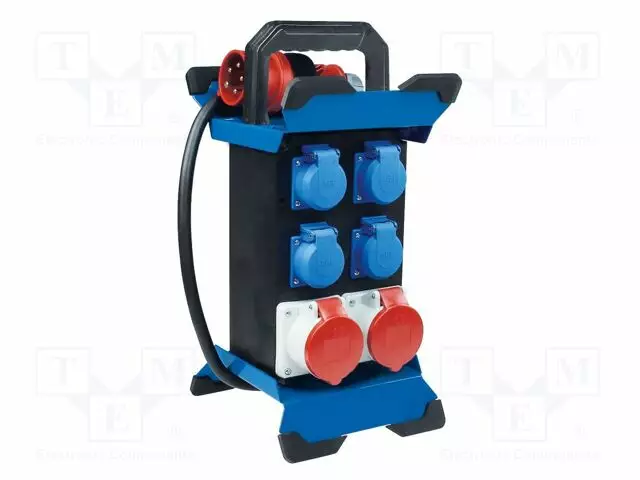 KOJEISTO - 5G2,5MM2 - 2,5M - KUMI - MUSTA - PISTORAS.MÄÄRÄ: 6 - 16A - Jatkojohdot ja -haaroittimet - AS-60960 - 1