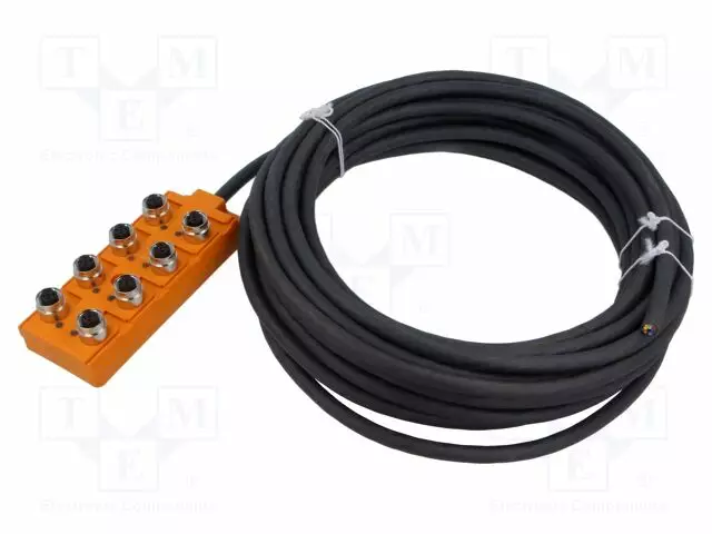 KYTKENTÄKESKUS - M12 - PIN: 5 - 30VDC - 1,5A - IP67 SIGNALOINTI: LED - Teollisuus anturikaapelit - ASB8LED5-4-33110 - 1