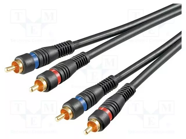 KAAPELI - RCA-PISTOKE X2,MOLEMMIN PUOLIN MUSTA - Muut audio-videokaapelit - C-2RCA2RCA-BK100 - 1