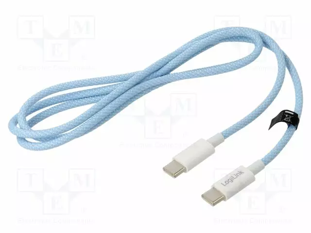 KAAPELI - USB 2.0 - USB C PISTOKE,MOLEMMIN PUOLIN - 1M - SININEN - USB kaapelit ja adapterit - CU0350 - 1