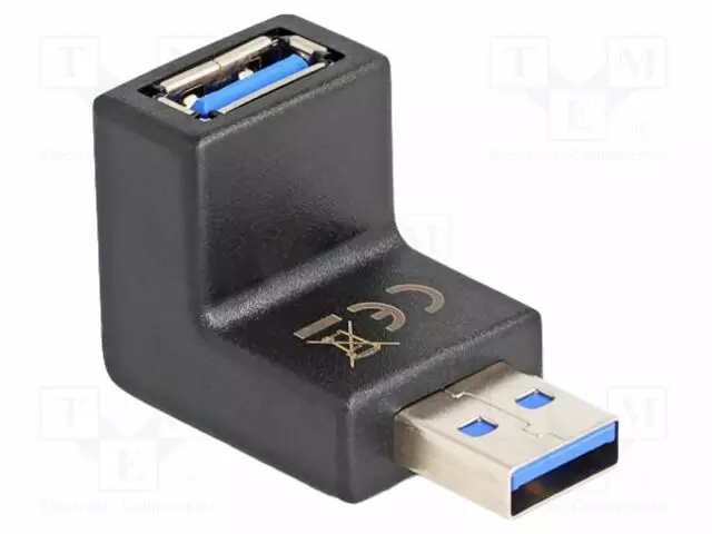 ADAPTERI - USB 3.0 - USB A RASIA,USB A-PISTOKE 270° YLÄ-/ALA- - USB kaapelit ja adapterit - DELOCK-65340 - 1