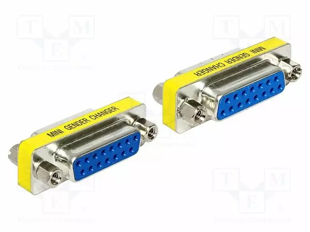 ADAPTERI - D-SUB 15PIN PISTORASIA,MOLEMMIN PUOLIN - Tietokonekaapelit ja -adapterit - DELOCK-65480 - 1